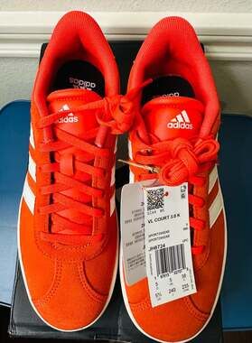 adidas VL Court 3.0 K Kids' Sneakers Bright Red Core White JH8724